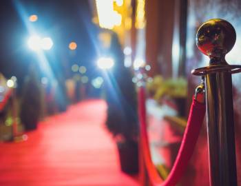 close up of a red rope for a red carpet event