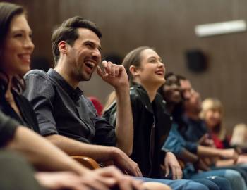people laughing in audience