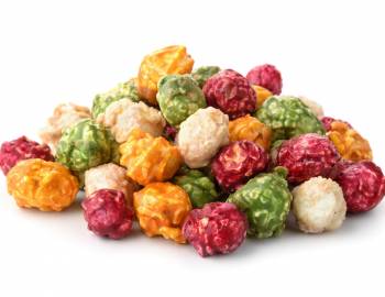 colorful popped kettlecorn