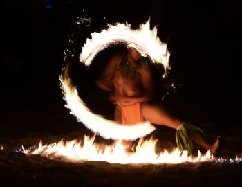 fire dancer at a luau