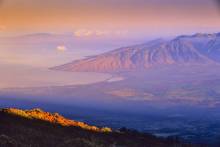 View of Maui from Haleakala National Park at Sunrise