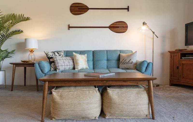 A living room in a 30A vacation rental