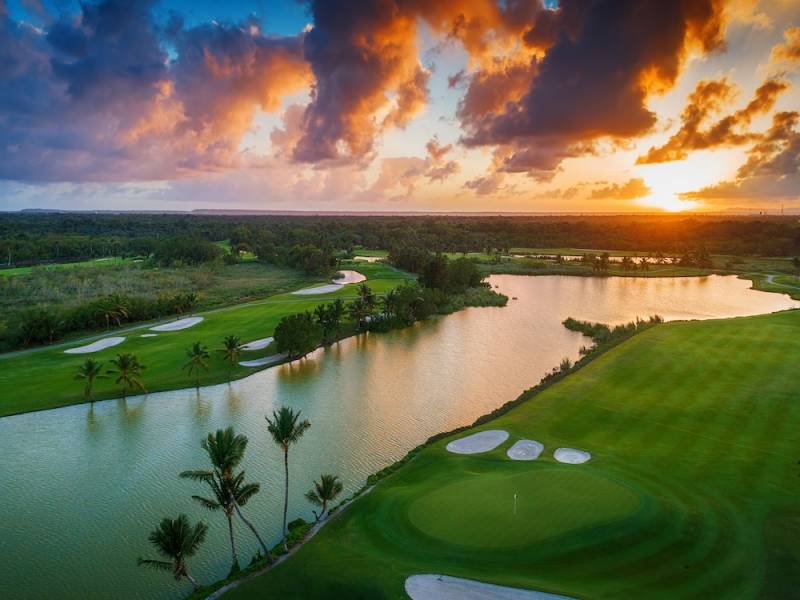 Hawaii Golf Course at sunset