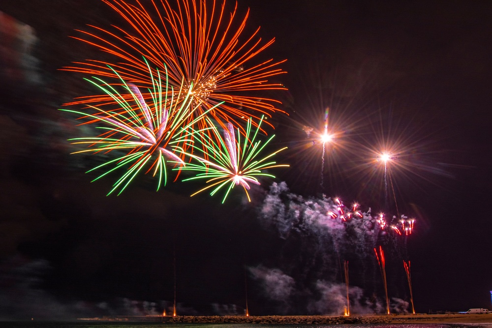 Fireworks on the beach
