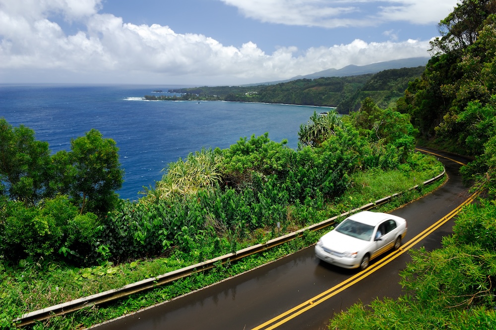 The road to Hana in Maui at Kaumahina State Wayside Park Hawaii