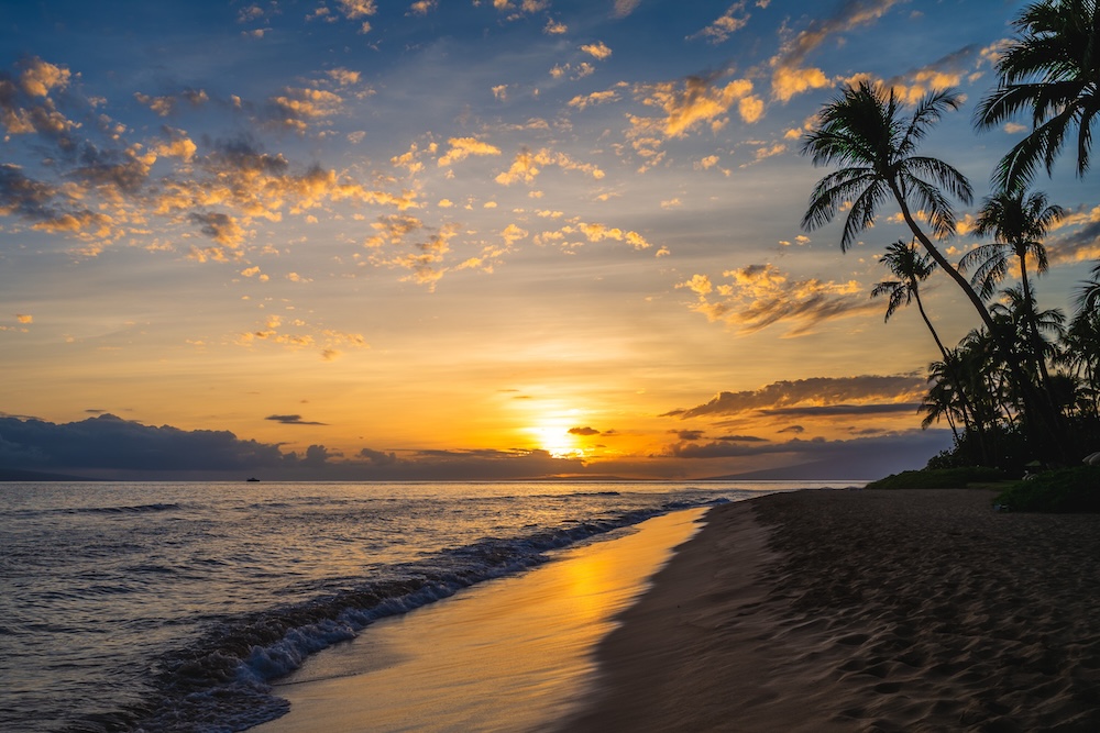 Sunset at Makena Secret Beach in Wailea, Maui, HI