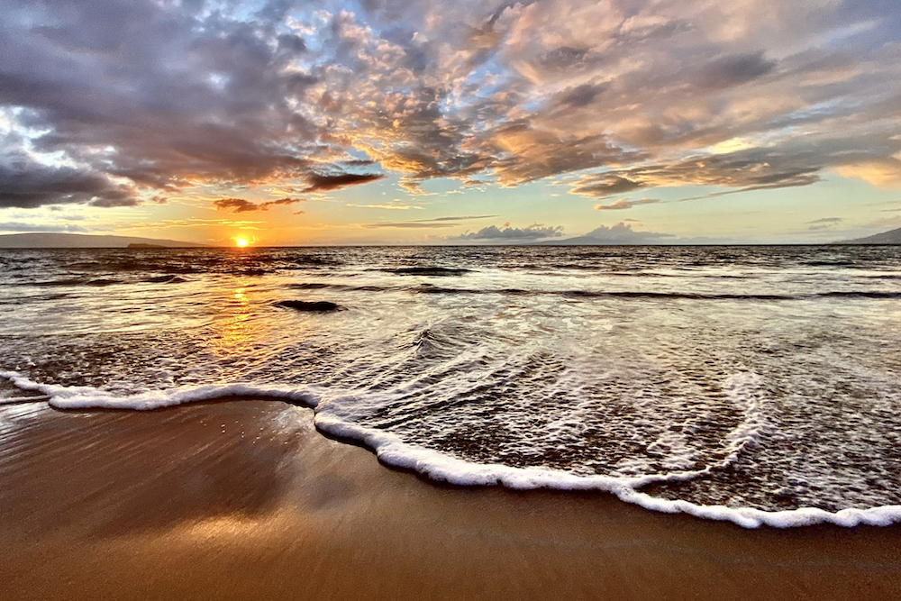 Maui beach at sunset