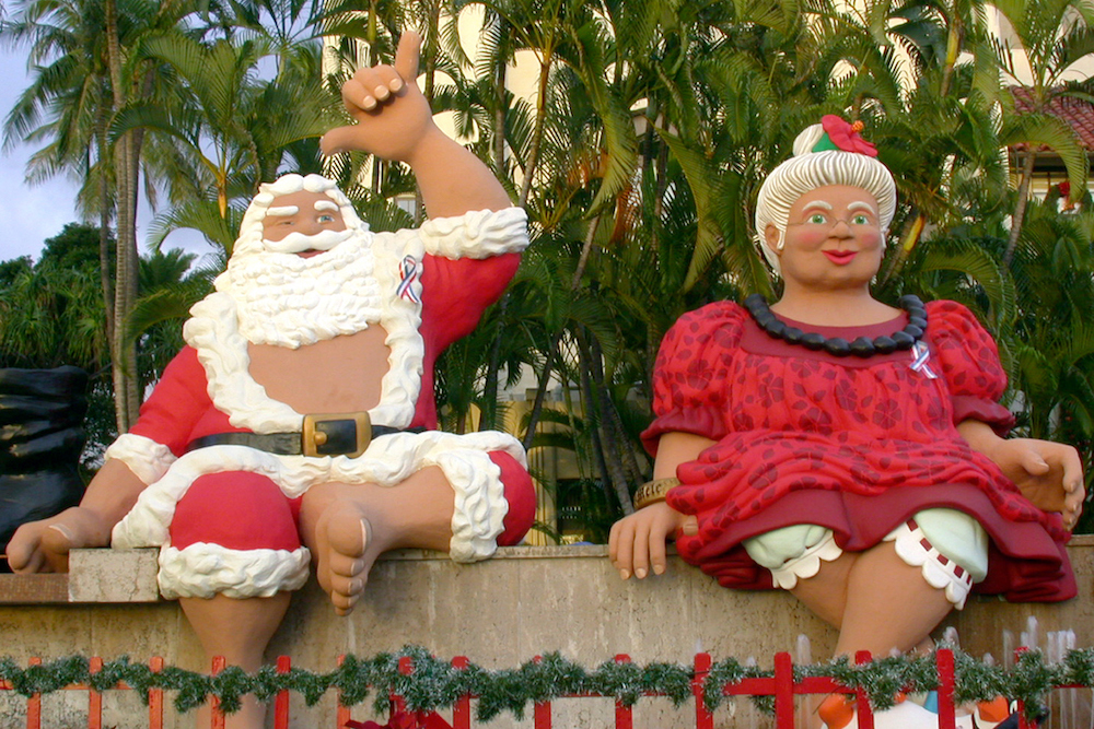 Shaka santa and mrs claus